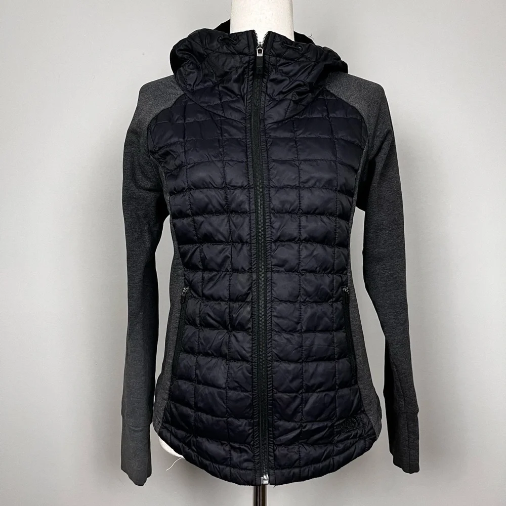 Women's The North Face‎ Endeavor Thermoball Black & Gray Hooded Jacket SZ S